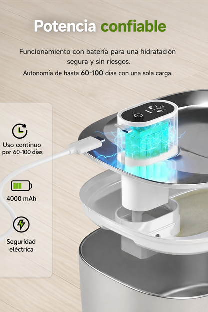 Fuente de Agua Inalámbrica 4L para Mascotas